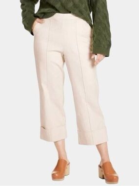 Rachel Comey x Target Cream High Rise Cuffed Wide Straight Leg Crop Pants Size 4
